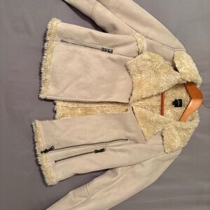 Express Faux Suede Sherpa Lined Jacket